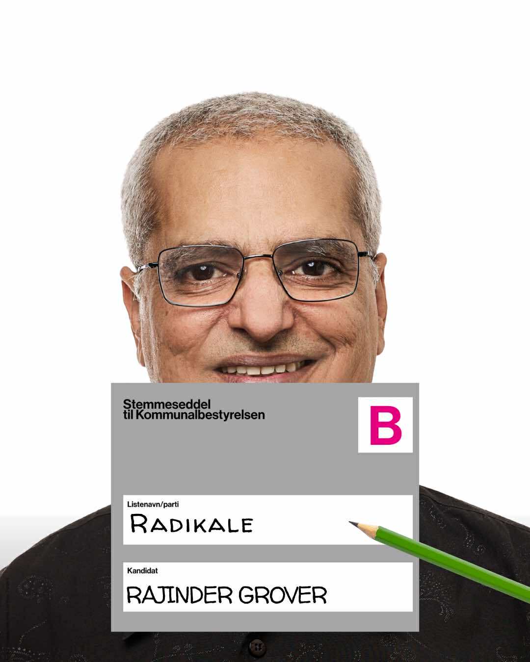 Rajinder Grover for Radikale Venstre - Campaign Photo